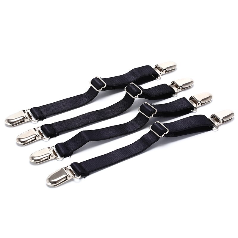 Ericotry 1 paar (2 stuks) multifunctionele verstelbare elastische kousenclip kousenband jarretelgordel accessoires met riemen en clips voor kousen (zwarte I-stijl