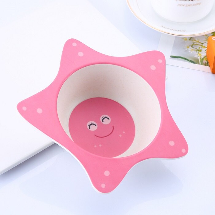 Effen Voeden Babyvoeding Eco Bamboe Servies Antislip Servies Voor Feeding Baby Gerechten Cartoon Kinderen Kids Bamboe Plaat: star