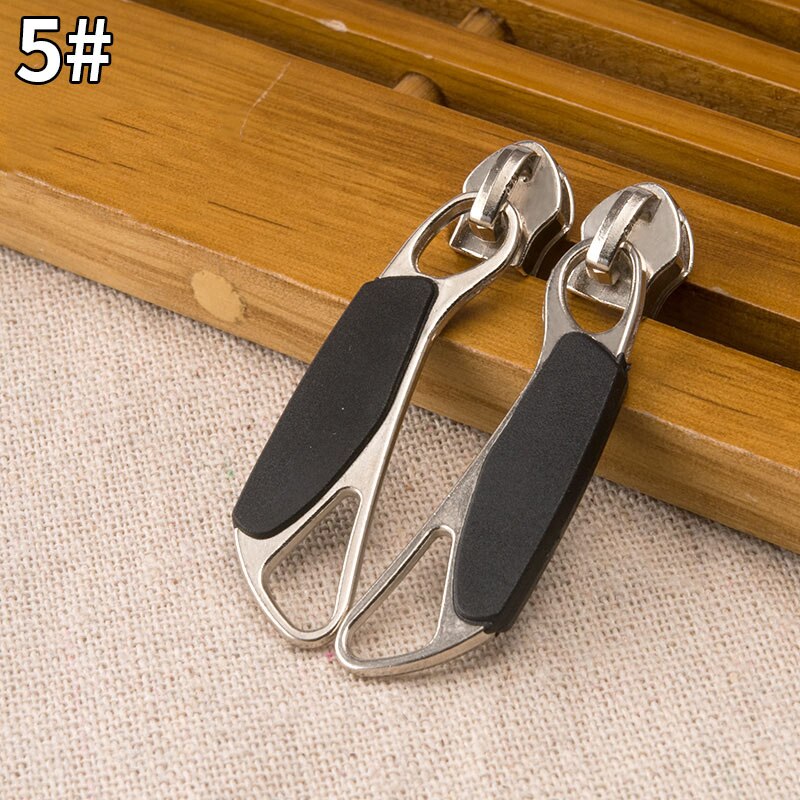 1pair 5# 8# Zipper Sliders for Nylon Zipper Luggage Bag Zipper Head Handbag Password Lock Zipper Repair Kits Accessories: No5black