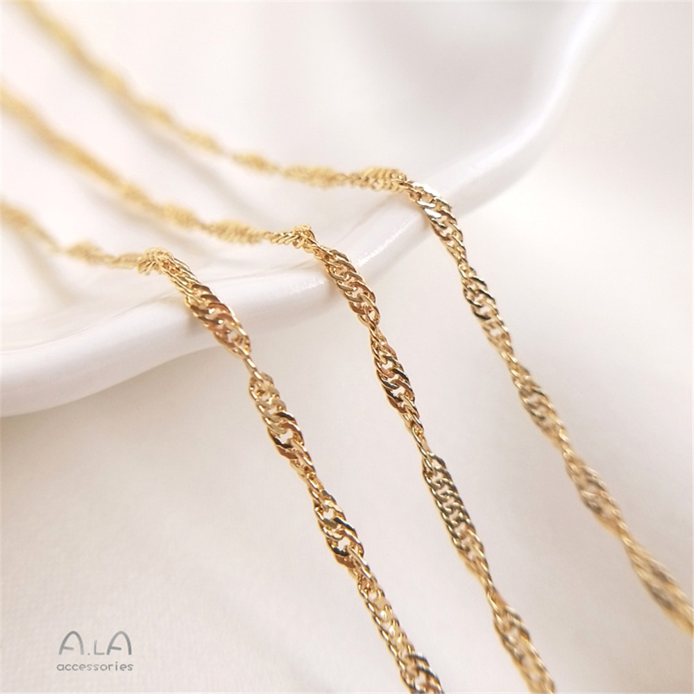 14K Vergulde Reliëf In Reliëf Gemaakte Batch Bloem Liefde Kettingpatroon Lange O Ketting Diy Eerste Sieraden Ketting Losse Ketting: Rose Goud Kleur
