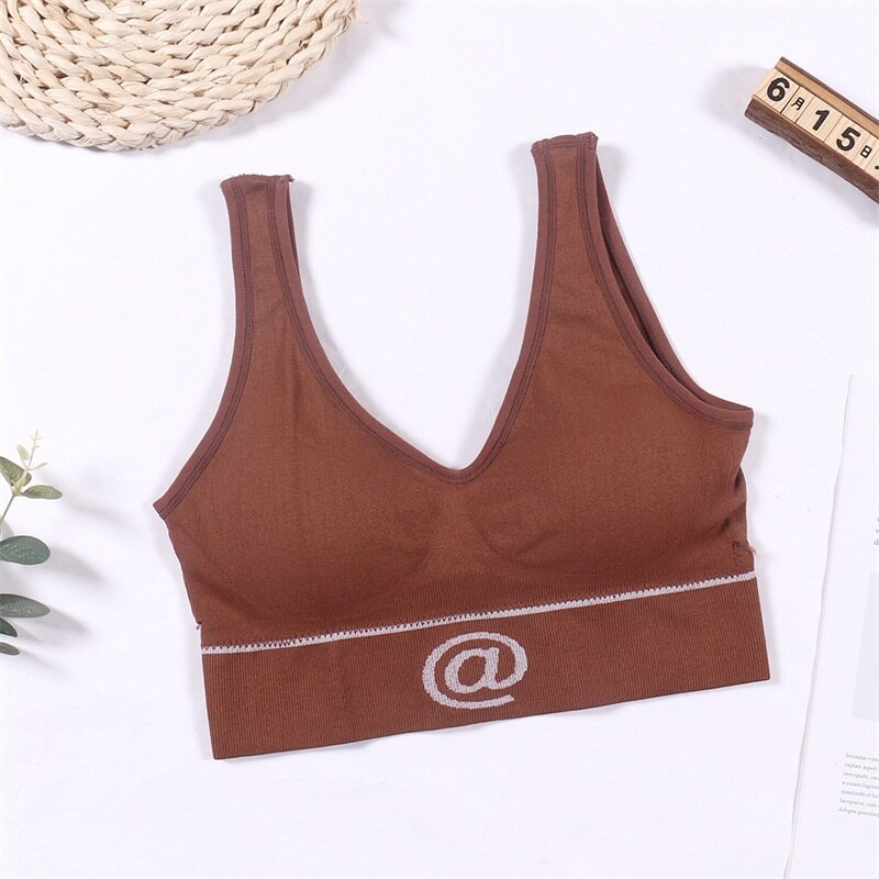 Women Bra Top Ins Style Bralette Tube Tops Breathable Tank Tops Seamless Bra For Women Strapless Plus Size B0193: Brown