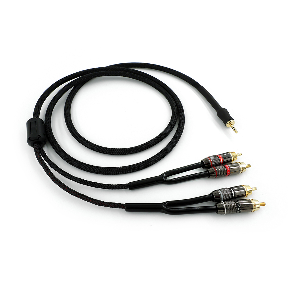 Shielded aux Input 3.5mm Output Splitter Stereo Audio Cable Out 3.5 Male to 4 RCA Male in Dual Speaker Cord 1 in 2 out