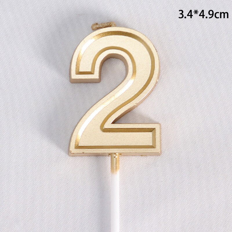 Gold Happy Birthday Number Cake Candles 0 1 2 3 4 5 6 7 8 9 Cake Topper Kids Girls Boys Bar Baby Party Supplies Decoration