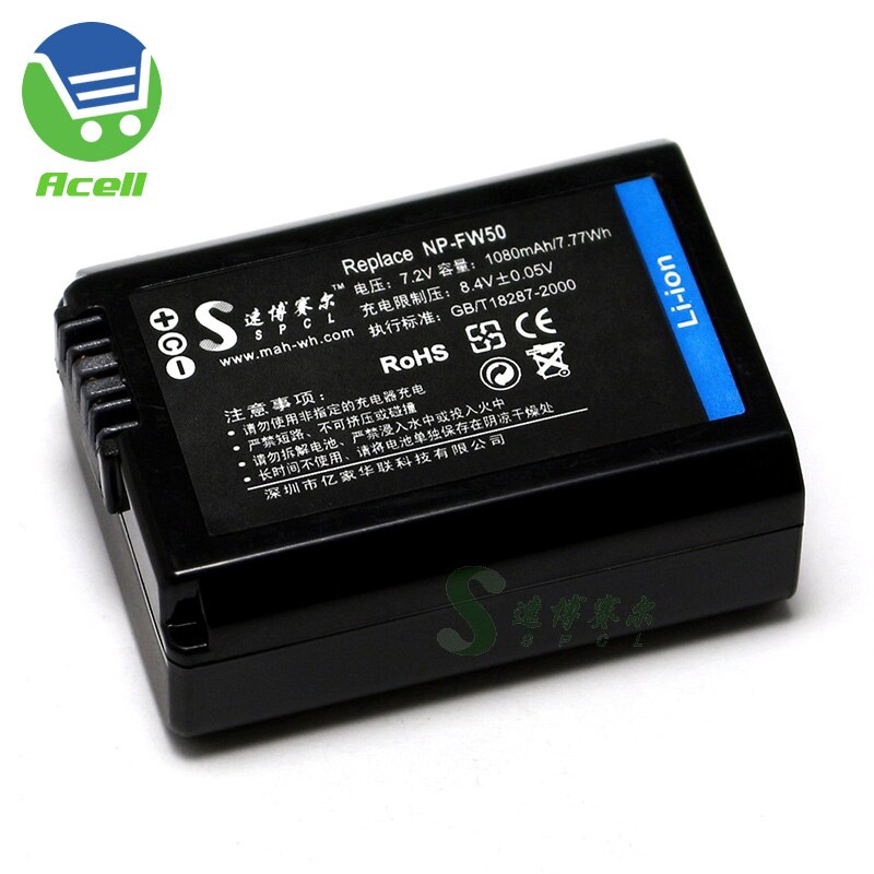 NP-FW50 Battery for SONY a6500 a6400 a6100 a7II a7SII a7RII a7R a7S a7 RX10IV RX10III RX10II QX1L NEX-5 NEX-7 SLT-A55 Camera