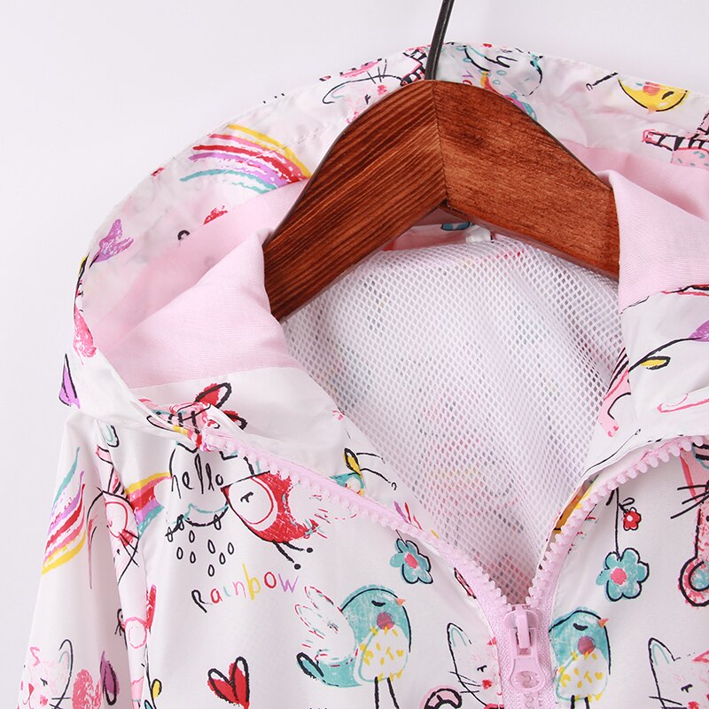 Kinderen Meisjes Lente Baby Meisje Jassen Cartoon Kat Muis Graffiti Jas Jas Capuchon Windjack Voor Meisjes Kinderen Bovenkleding