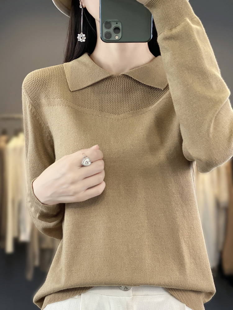 Mode Nieuwkomers Zijde Katoen Dames Trui Lange Mouw Peter Pan Kraag Truien Gebreide Jumper Dameskleding Bovenkleding