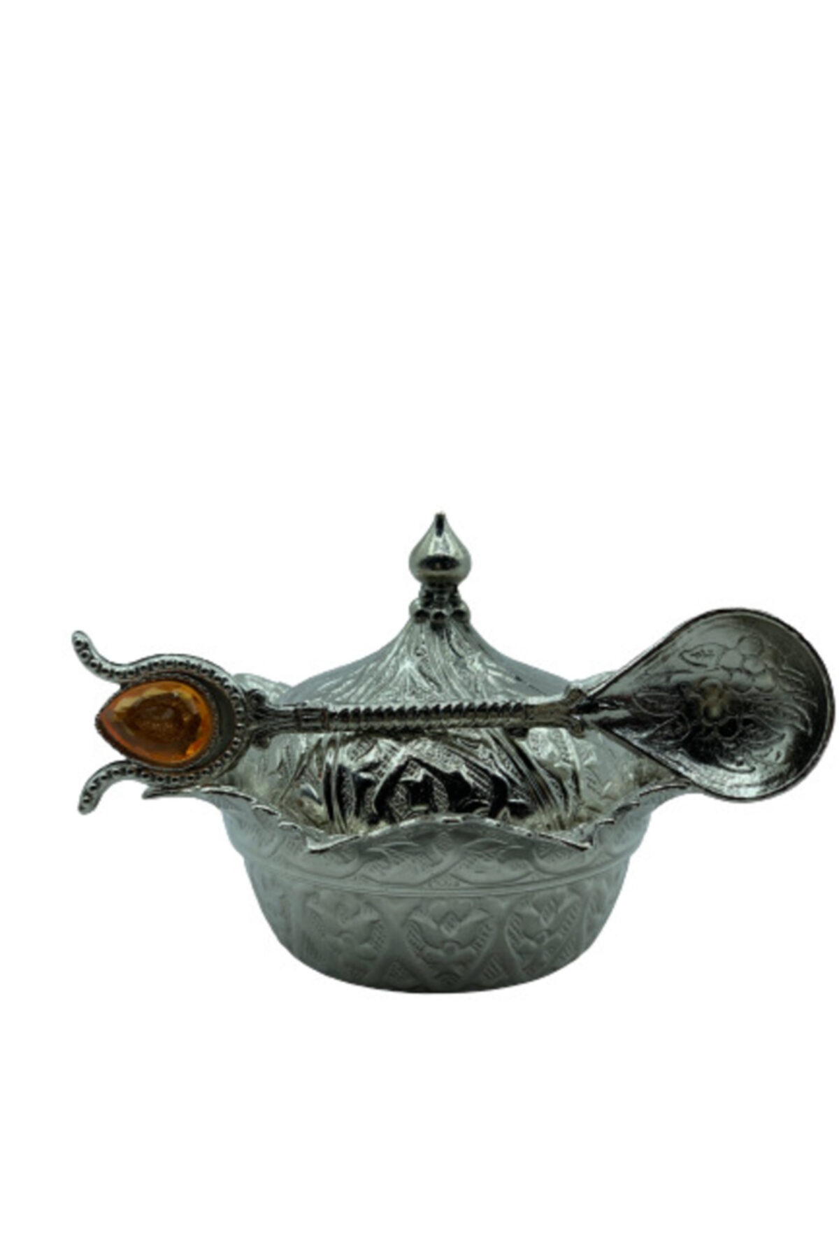 Copper Sugar Bowl With Spoon Set: Light Grey