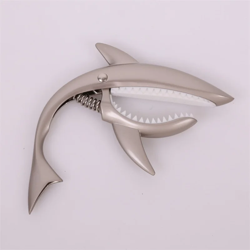 Capodastre de guitare requin en métal, alliage de Zinc de , Clip à changement rapide, pont de guitare basse, accessoires d'instruments à cordes: YELLOW