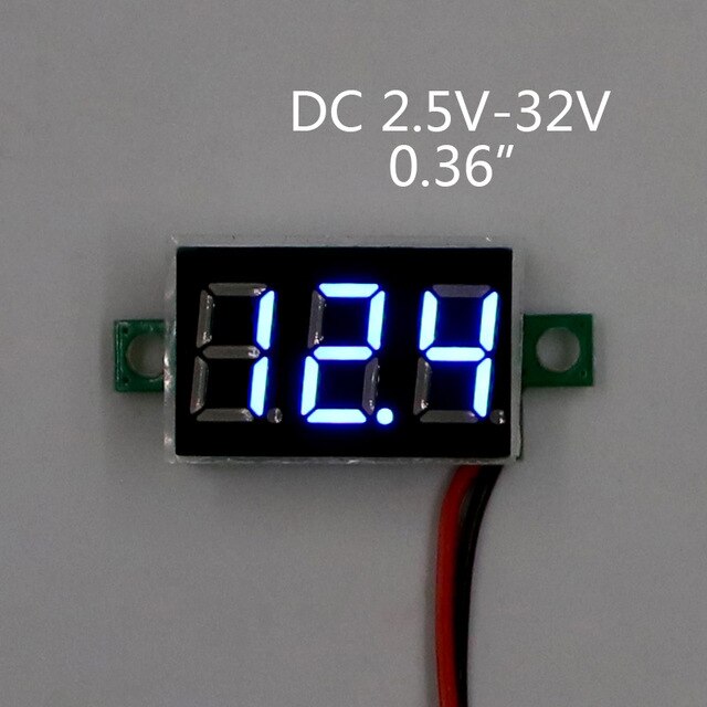 DIY czerwony niebieski cyfrowy moduł doprowadziło miniwyświetlacz DC 2.5V-32V woltomierz/napięciomierz płyta metrów miernik dla motocykl samochód: niebieski