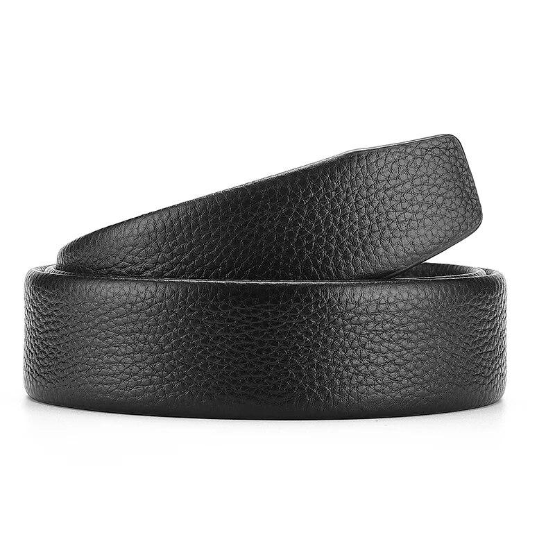 2Pcs Men's Belt Without Buckle 3.5cm/1.37inch Width Brand High End Belts Black Soft PU Leather Men Belts Body No Buckle Strap