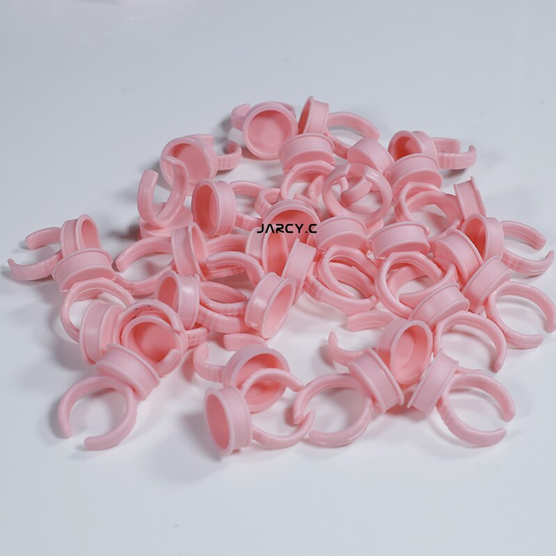 500 stk pink engangs anel batoque microblading tatovering blæk ring hætte pigment kopper lim beholder holder podning øjenvipper medium