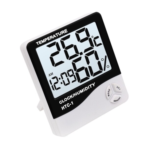 LCD Digital Thermometer Hygrometer Weather Station HTC-1 HTC-2 Temperature Humidity Tester Clock Alarm Wall Sensor Probe LCD