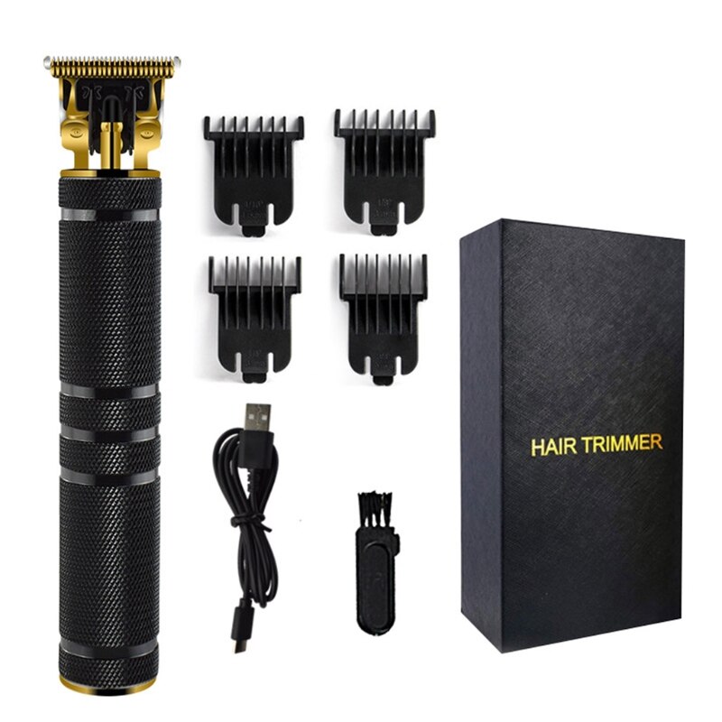 Tondeuse à cheveux professionnelle sans fil 0mm tondeuse à baldaquin t-blade pour hommes zéro gappé détail barbe rasoir Barbershop: Black