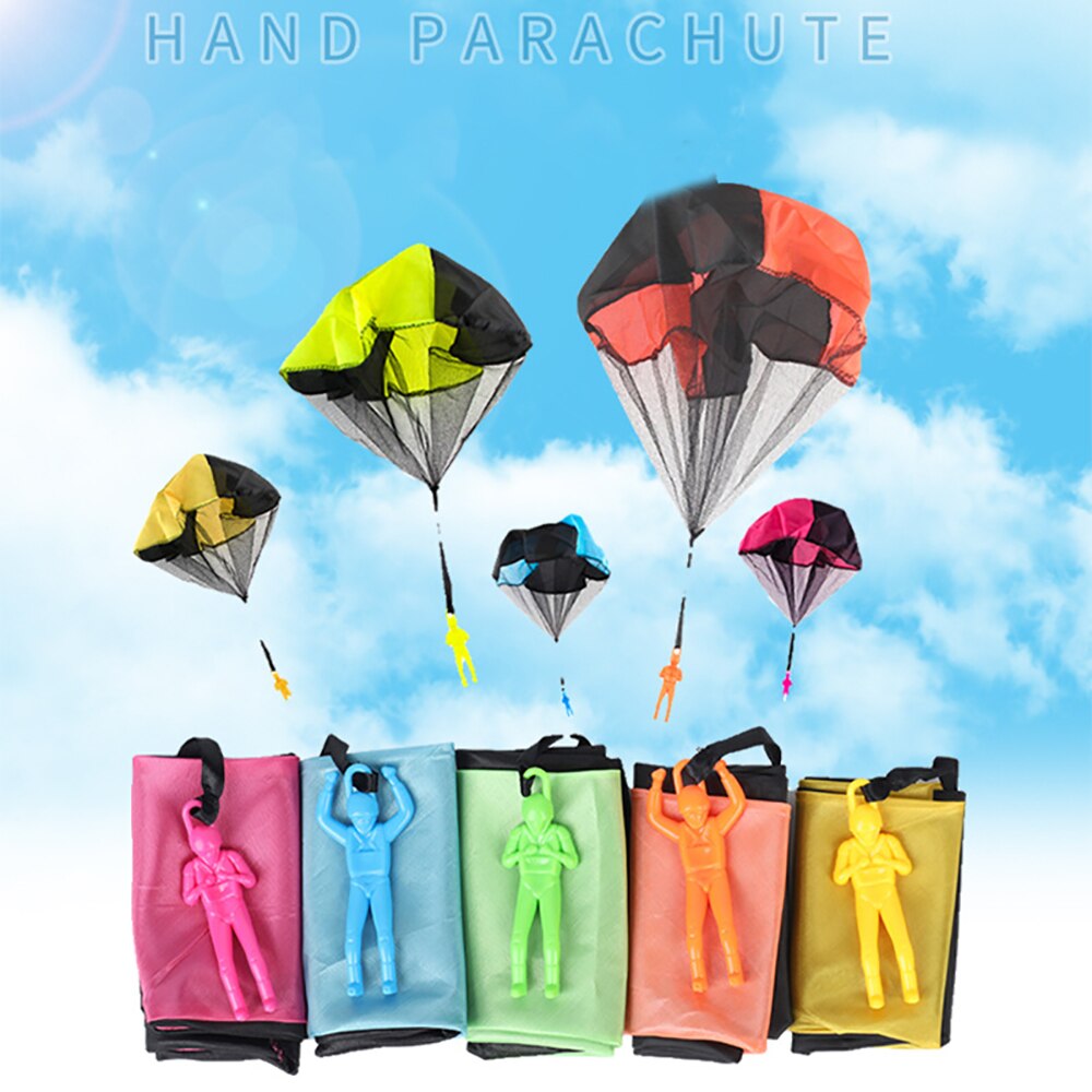 5Pcs Hand Gooi Soldaat Parachute Speelgoed Voor Kinderen Indoor Outdoor Mini Educatief Parachute Mannen Game Sport Jongen Spelen Speelgoed speelgoed