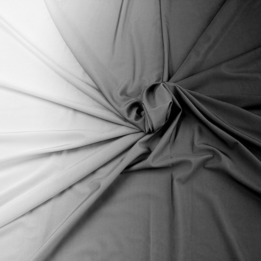 2 tone ombre spandex fabric gradient elastic material for dancerwear leotard Latin Clothing Lycra Stretch Fabric by Yard: Black to White