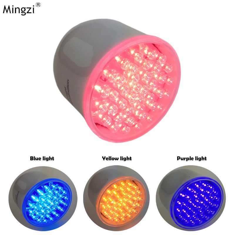 Handhold LED light therapy LED skin rejuvenation device with 4 exchargable heads RED Blue Yellow Purple LED light