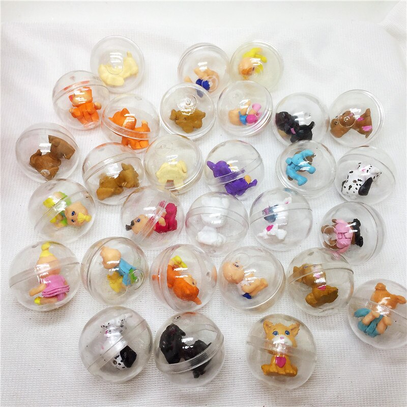 Jouet en plastique transparent de capsules de boule de diamètre de 28mm avec le jouet intérieur de petite figure envoyant aléatoirement pour le distributeur automatique