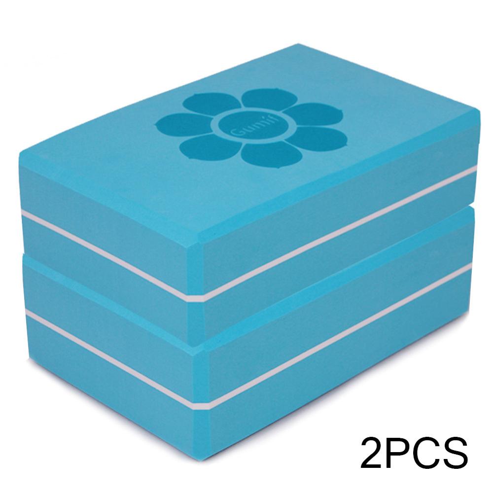 EVA Yoga Block Props Foam Exercise Workout Fitness Sport Brick Bolster Pillow Aid Gym Training Body Shaping Health Training 2pcs: Sky blue