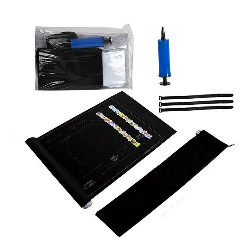 Puzzles Pad Jigsaw Roll Filz Matte Playmat Puzzles Decke für bis zu 1500 Teile Puzzle Zubehör Neue tragbare Reise Aufbewahrungstasche: green