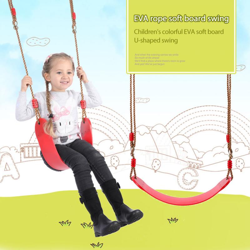 Sports Outdoor Indoor Playground Fun Adult Kid EVA Soft Plate Sheet Children Swing Seat Chair Colorful Plate U-shaped Swing