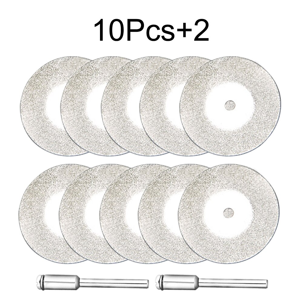 For Dremel Tool Accessories Mini Diamond Cutting Disc for Rotory Accessories Grinding Wheel Rotary Circular Saw Blade Abrasive: 16mm / 10pcs Saw blade 2rod