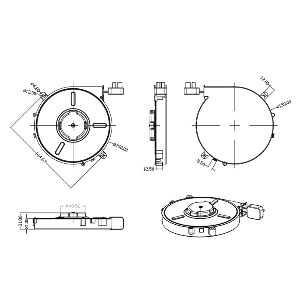 Cabo de extensão conveniente e compacto com recurso de retração automática projetado especificamente para atividades ao ar livre em 220V