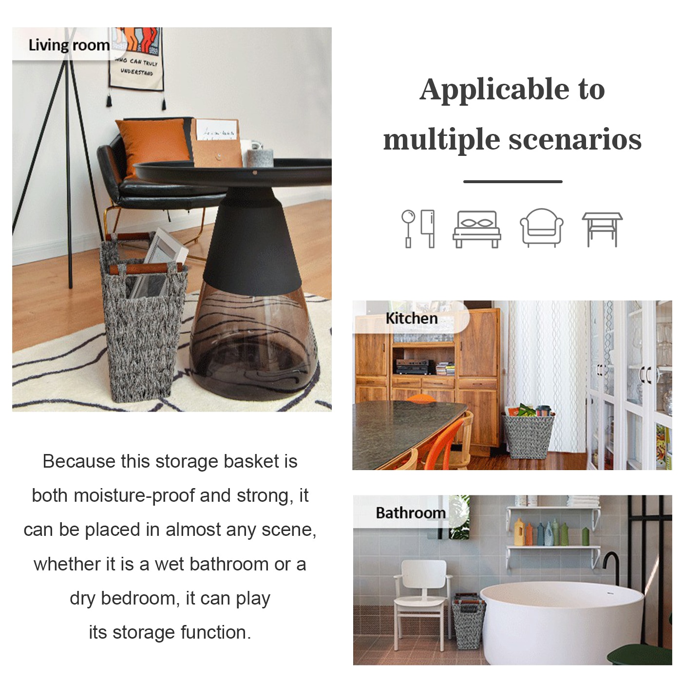 Slaapkamer Organiseren Woonkamer Decor Rieten Mand Speelgoed Bin Opslag Lade Rustieke Stijl Hand Geweven Rieten Mand Met Houten Handgrepen