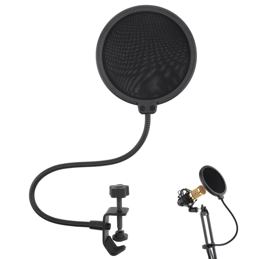 Double Layer Studio Microfoon Pop Filter Flexibele Wind Screen Mask Mic Shield Voor Spreken Recording Accessoires