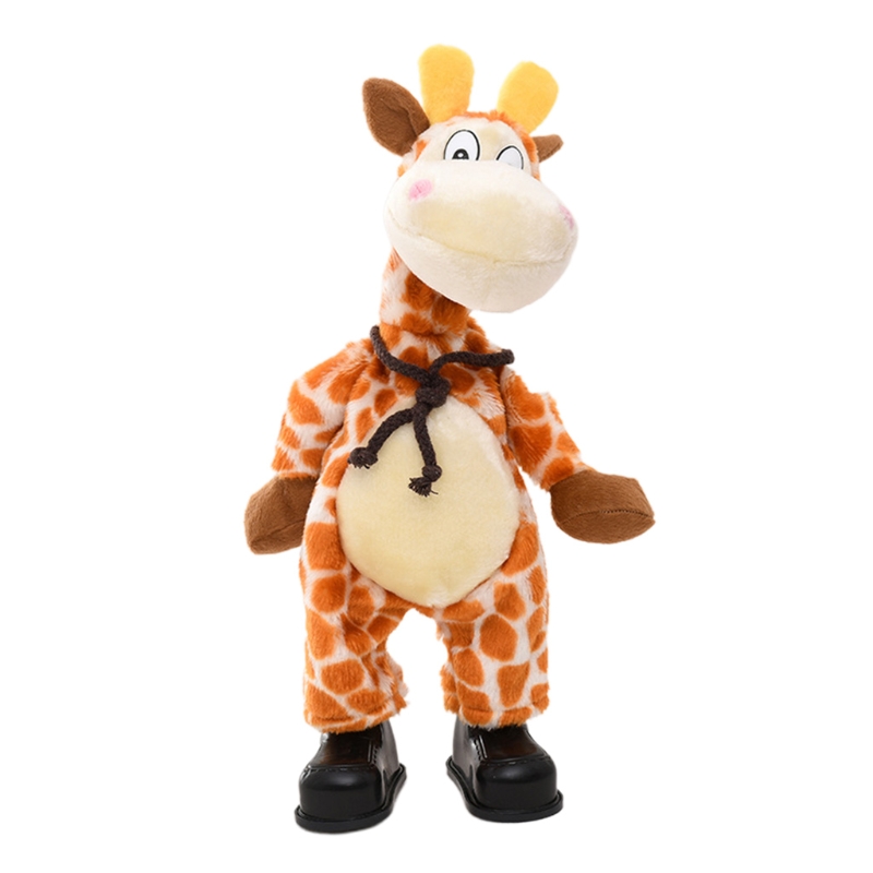 15in Dancing Animal Plush Stuffed Doll Electric Toy Cow/Deer/Dog with Built-in Songs Interactive Baby Funny Xmas