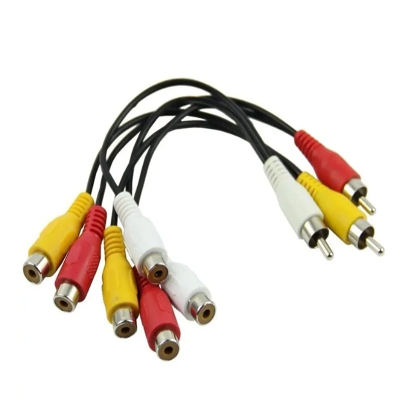 3 RCA Male Naar 6 RCA Vrouwelijke Plug 3 RCA Female Naar 6 RCA Male Splitter Audio Video AV Adapter Kabel voor TV DVD HD-TV RCA Kabel