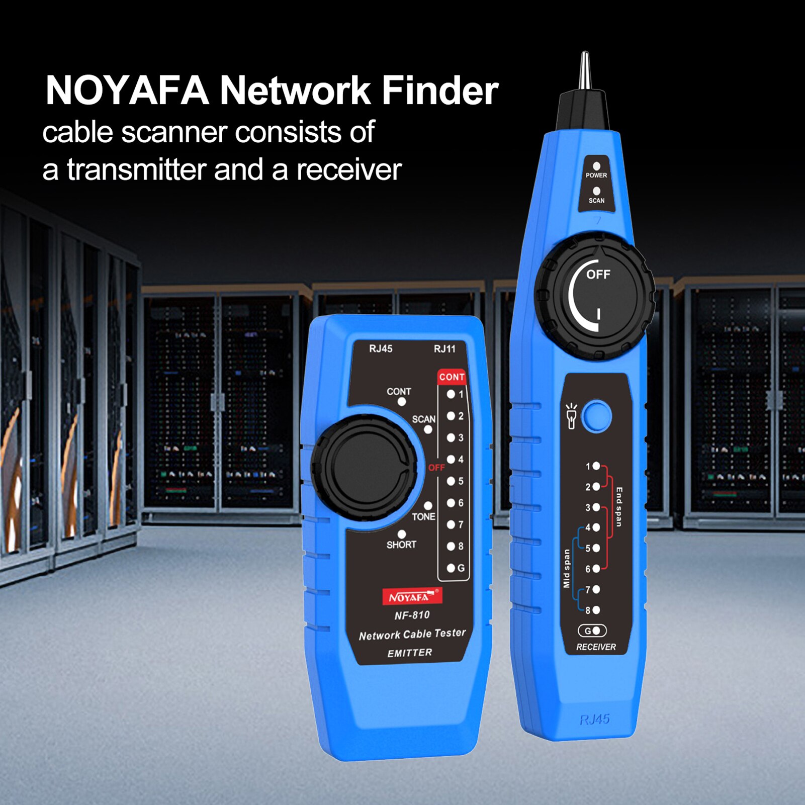 NOYAFA NF-810 Network Cable Tester Kit Multi Function Wire Tracker Wiremap PoE TEL Testing for RJ11 RJ45 CAT5 CAT6 LAN Cable