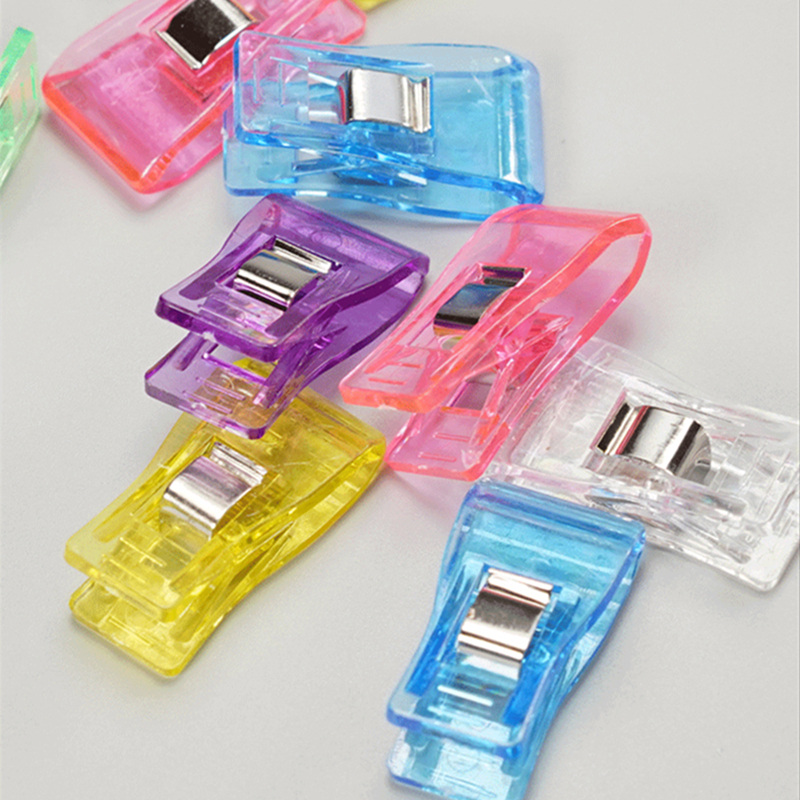 Pinces à vêtement en cuir Transparent, ensemble de 50 pièces, mélange multicolore, Clip de fixation, outil de couture, grande