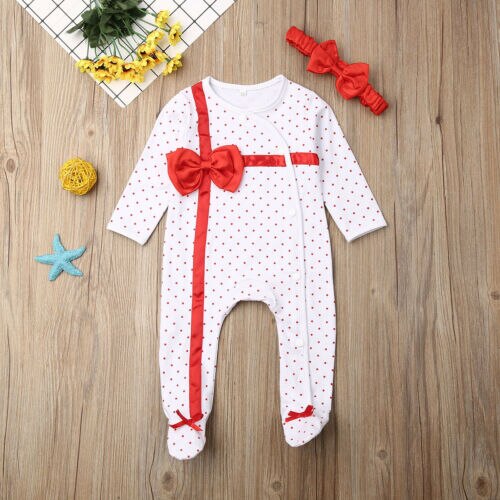 Infant Baby Girl Boy Kids 0-12M Rompers Xmas Christmas Santa Claus Romper Jumpsuits Hat Clothes