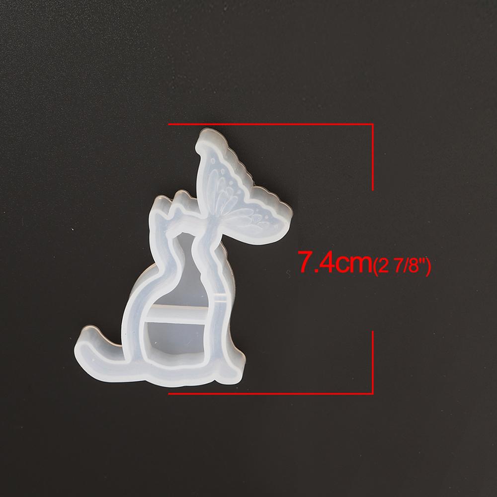 Siliconen mal voor sieraden van hars, siliconen mal voor het maken van sieraden, kat, paard, walvis, dier, schattig, doe-het-zelf sieradengereedschap,  , 2 stuks: 7.4 cm x 6.2cm