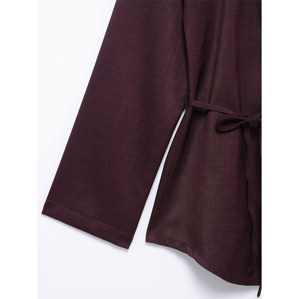 DUOPERI Damesmode met riem Effen blouse met enkele rij knopen Vintage gekerfde hals Lange mouwen Vrouwelijke chique damesoverhemden