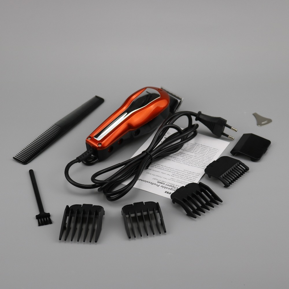 Corded electric hair clipper wire hair trimmer cut hair cutter hair cutting machine barber tool attachment 4 comb
