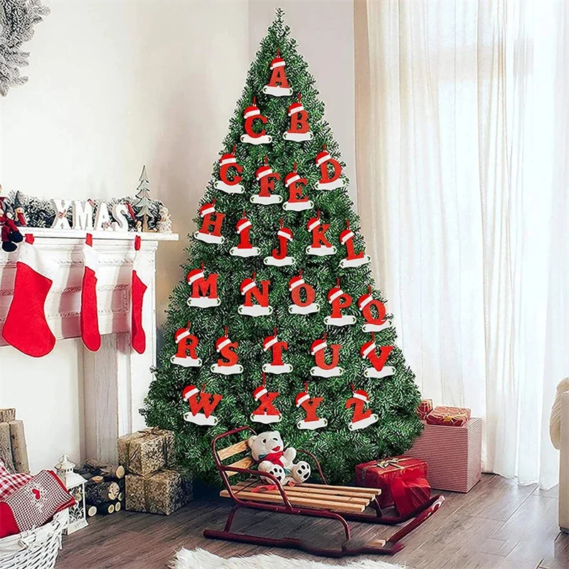 Christmas Tree Decoration Letter Pendant 26 Letters Home acrylic DIY Pendant Xmas Year Decor Ornament navidad