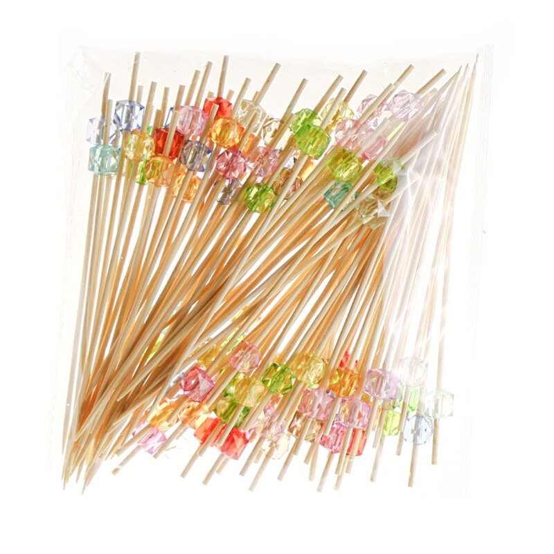 100pcs 12cm Disposable Bamboo Fork Buffet Fruit Desserts Pick Skewer Food Cocktail Sandwich Stick: 11