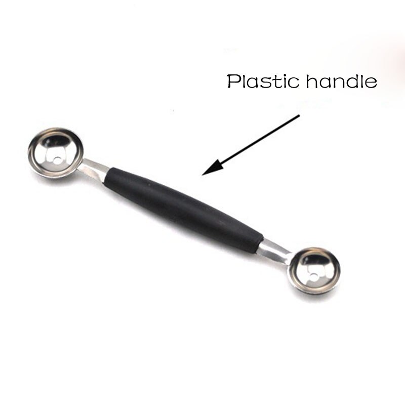 Rustfrit stål vandmelon frugt melon ske dobbelt størrelse køkkenværktøjssæt