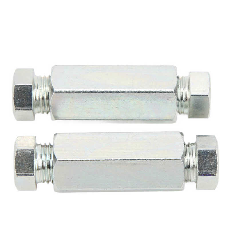 2Pcs/Set Brake Pipe Connectors 3/8in Inline Female + Male Nuts Replacement for British USA Cars PRE 1980 Brake Line Fittings