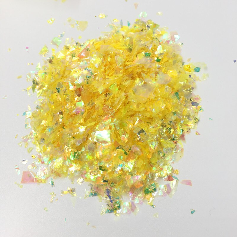 20 g / partia nieregularny papier powłoki cekiny żywica epoksydowa Craft materiały wypełniające kolorowe błyskotki brokat do majsterkowania rzemiosło żywiczne: Yellow