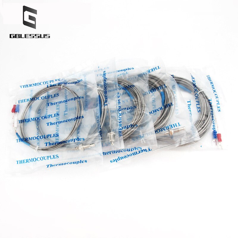 Tipo de rosca k/e 0-800 do par termoeléctrico m6 sensor de temperatura protegido 0.5/1/1.5/2/3/4/5m da resistência térmica da ponta de prova