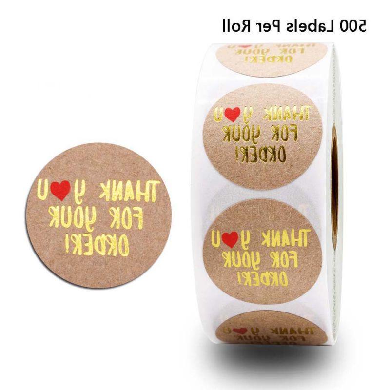 Kraft Thank You for Your Order, etiquetas adhesivas para sello de boda, álbum de recortes, 781C, 500 Uds.: Green