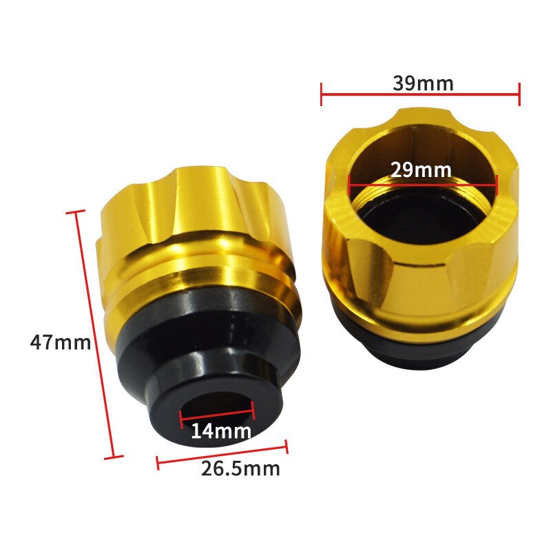 1 paire moto chute Protection Scooter cyclomoteur CNC aluminium moto accessoires avant fourche roue cadre curseurs alliage: G348646B