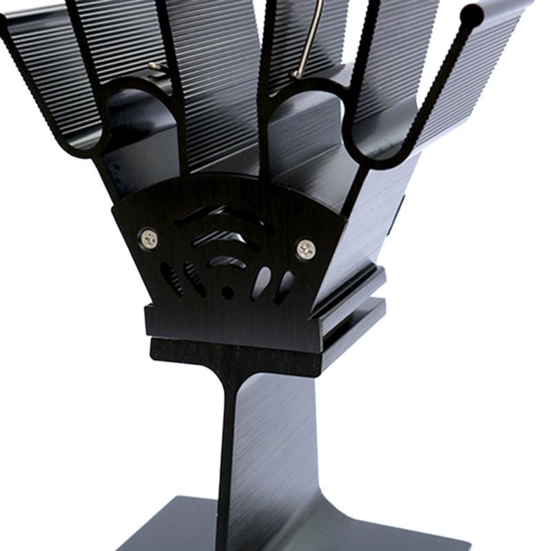 2 Blades Heat Powered Stove Fireplace Fan Fuel Saving Silent Ecofan for Wood Log Burner Heater HX6C