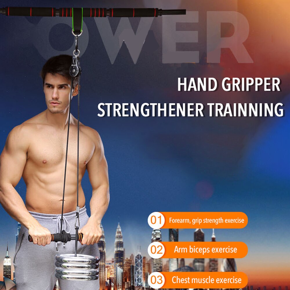 Fitness udstyr til hjemmet gym arm biceps tricep blaster gym hjem udstyr stick pull reb håndled rulle underarm træning vægt
