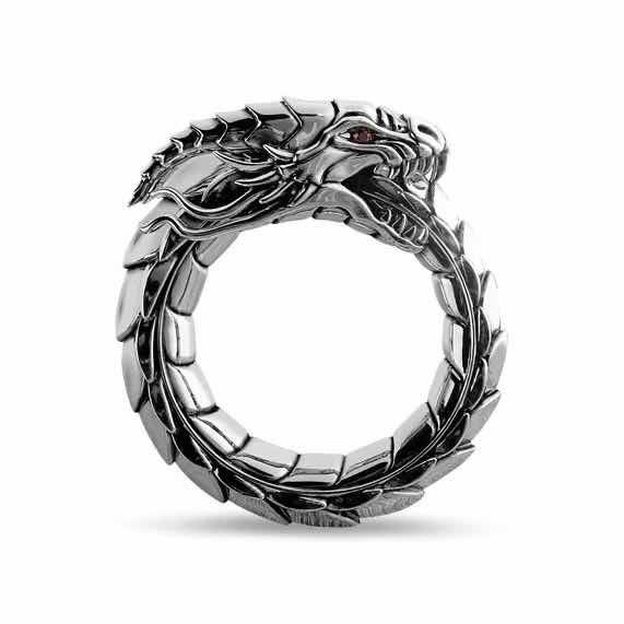 Personality Dragon Ring Men and Women Ring Retro Domineering Ring Party Dating Men and Women Ring: 8 / black