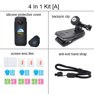 Futerał silikonowy pokrowiec ochronny obudowa ochronna pyłoszczelna czapka futerał do przechowywania folia ekranowa uchwyt do Insta360 One X2 X akcesoria: 4 in 1 kit A