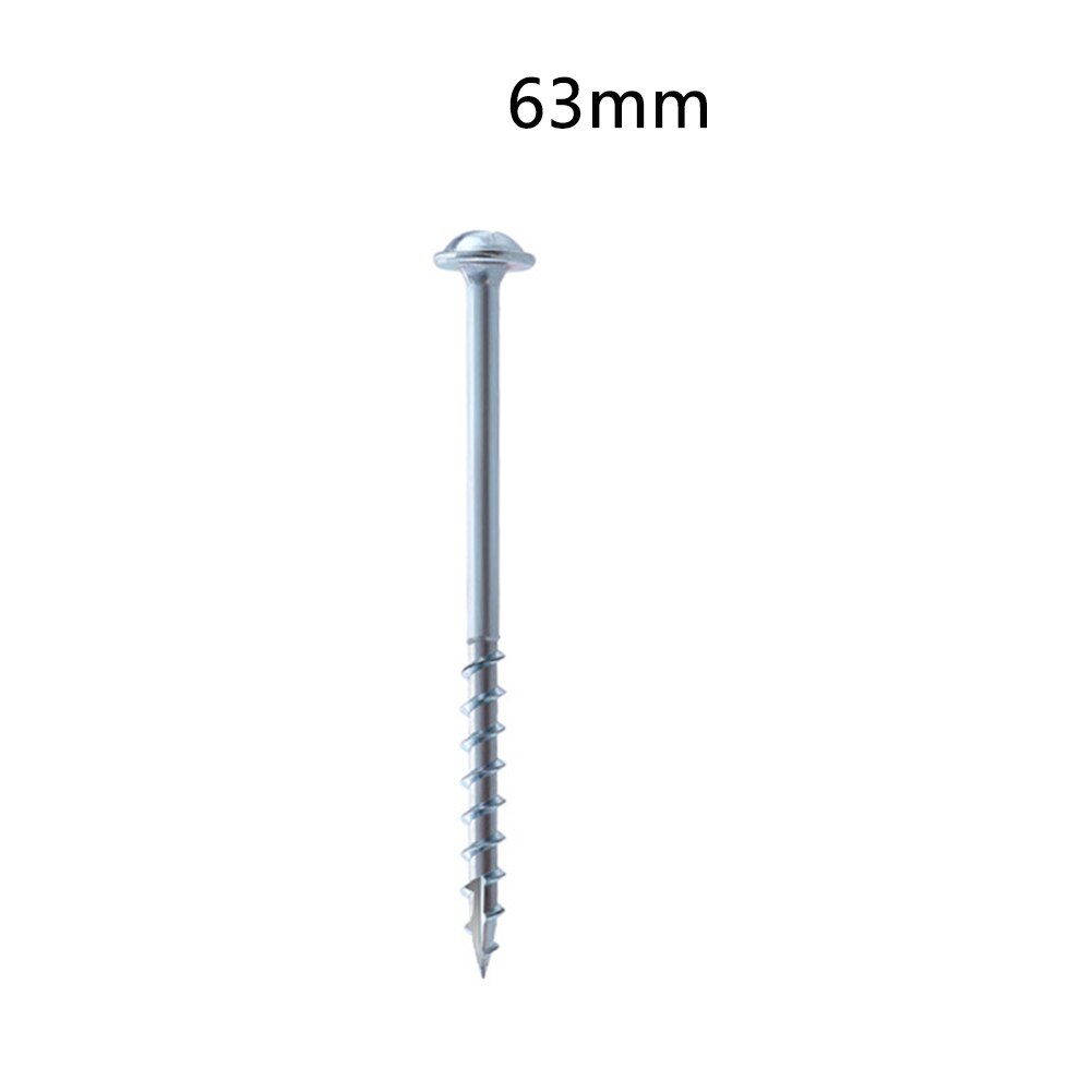 100pcs Weatherproof Pocket Hole Screw Woodworking With Thick Thread Inclined Accessories Self Tapping Furniture Fixing For Jig: A 63mm