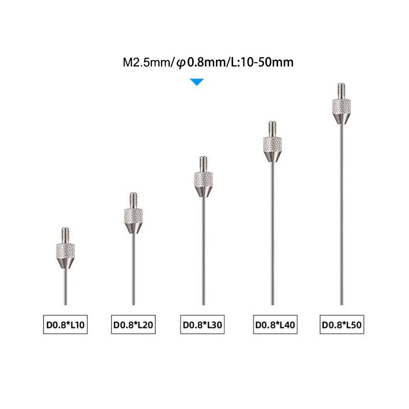 Thread M2.5mm φ1mm φ1.5mm Carbide Flat measuring face Dial gauge needle,contact points for Indicators
